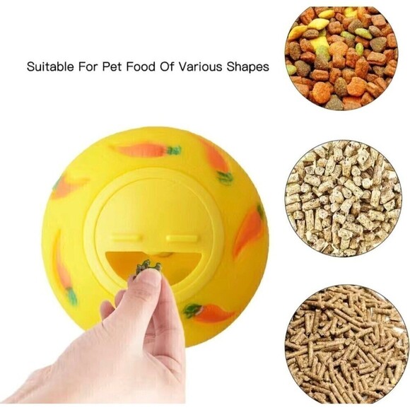 Small Animal Treat Ball Interactive Pet Toy Guinea Pigs, Rabbits, Hedgehogs - Picture 2 of 5